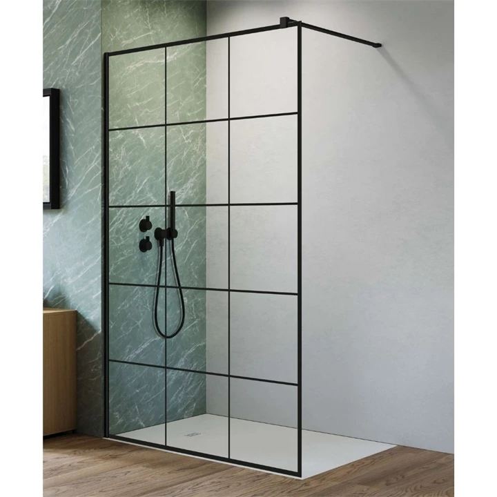 Radaway Nes Black Walk-in II Factory fekete zuhanyfal 80 átlátszó 10013080-54-55