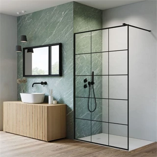 Radaway Nes Black Walk-in II Factory fekete zuhanyfal 80 átlátszó 10013080-54-55