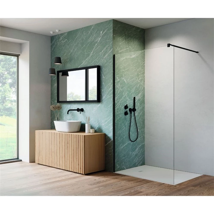 Radaway Nes Black Walk-in II fekete zuhanyfal 90 átlátszó 10013090-54-01