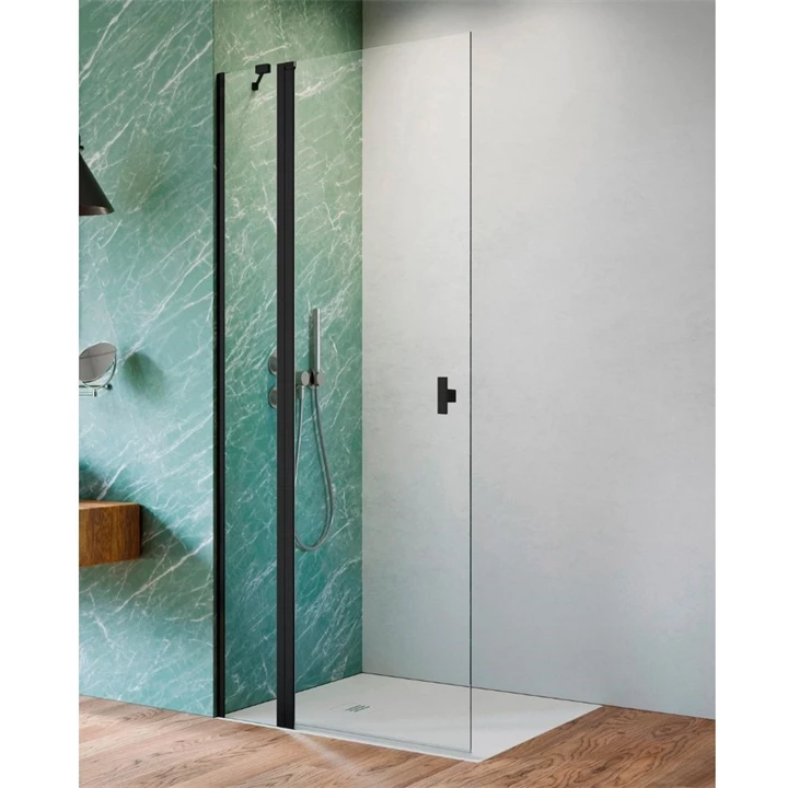 Radaway Nes Black KDD II 80 cm balos Walk-in zuhanyfal, matt fekete 10031080-54-01L