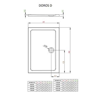 Radaway Doros D szögletes zuhanytálca 100x80 fehér, ajándék szifonnal SDRD1080-01