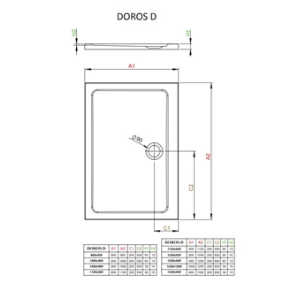 Radaway Doros D szögletes zuhanytálca 120x80 fehér, ajándék szifonnal SDRD1280-01 Radaway Doros D szögletes zuhanytálca 120x80 fehér, ajándék szifonnal SDRD1280-01