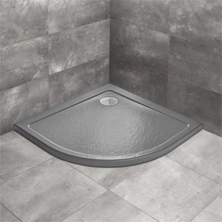 Radaway Doros Stone A íves zuhanytálca 90x90 antracit, ajándék szifonnal SDRA9090-01-64S