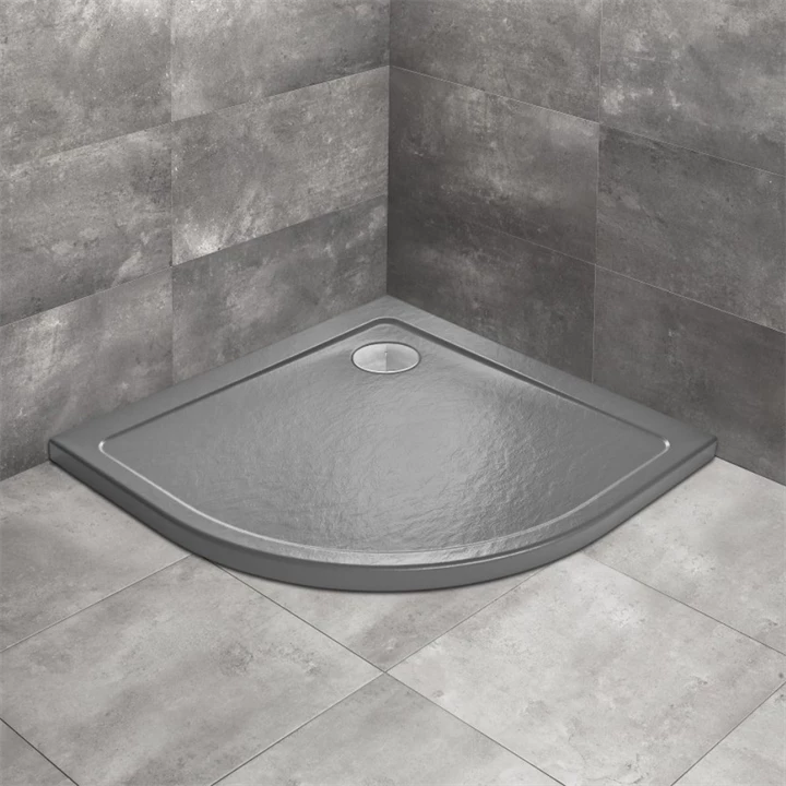 Radaway Doros Stone A íves zuhanytálca 90x90 antracit, ajándék szifonnal SDRA9090-01-64S