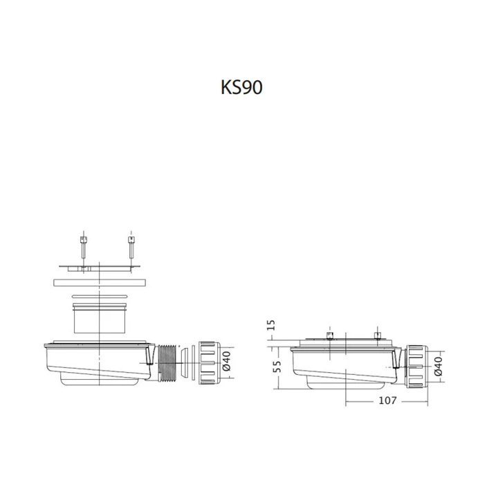 Radaway Kios C szögletes lapos zuhanytálca 90x90 fehér, ajándék szifonnal KC9090-53