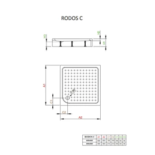 Radaway Rodos C szögletes zuhanytálca 80x80 fehér, ajándék szifonnal 4K88155-04