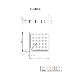 Radaway Rodos C szögletes zuhanytálca 90x90 fehér, ajándék szifonnal 4K99155-04