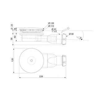 Radaway Slim W zuhanytálca szifon, krómozott fedél R400W