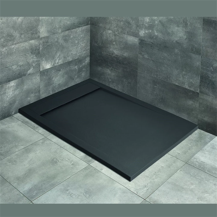 Radaway Teos F lapos szögletes zuhanytálca 100x70 fekete, ajándék szifonnal HTF10070-54
