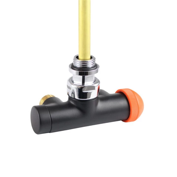 Herz radiátorszelep design matt fekete, 1/2"×M22×1,5 lándzsás sarok 100% VUA-50 2R L=290mm S768449