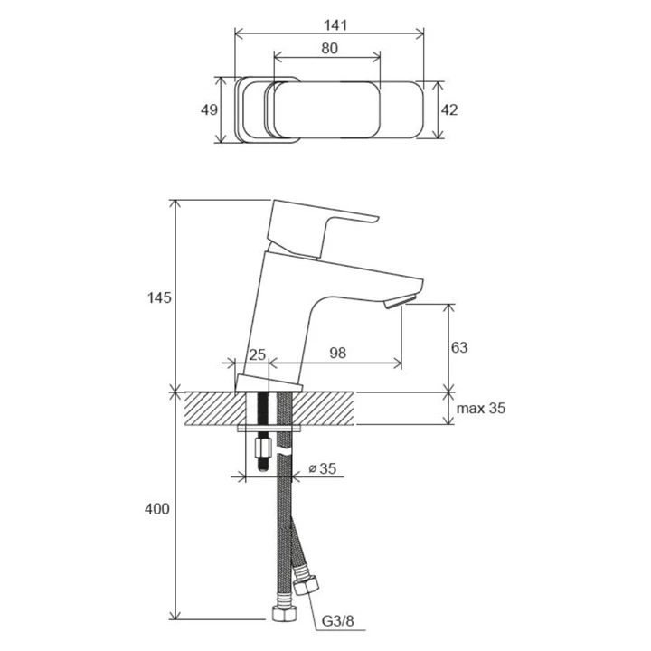 Ravak TD F 012.00CR Álló 140 mm-es mosdó csaptelep leeresztő nélkül, króm X070127 Ravak TD F 012.00CR Álló 140 mm-es mosdó csaptelep leeresztő nélkül, króm X070127
