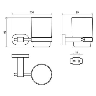 Ravak CHROME Pohártartó szimpla (üveg) CR 210 X07P188