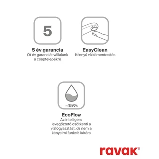 Ravak Eleganta falba süllyesztett csaptelep szettel, kétutas, belső egység nélkül, matt fekete X070300 Ravak Eleganta falba süllyesztett csaptelep szettel, kétutas, belső egység nélkül, matt fekete X070300