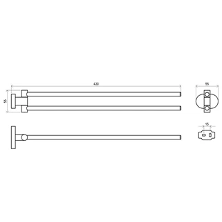 Ravak CR 340.00 Elfordítható törölközőtartó X07P319
