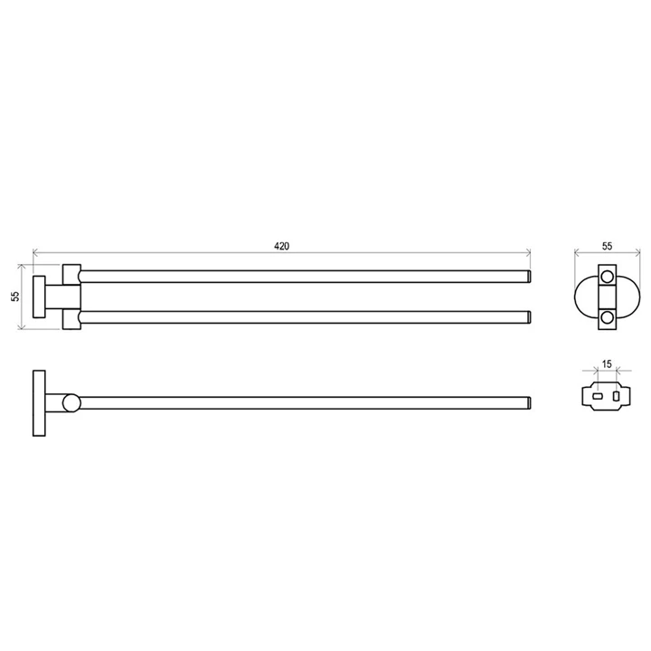 Ravak CR 340.00 Elfordítható törölközőtartó X07P319