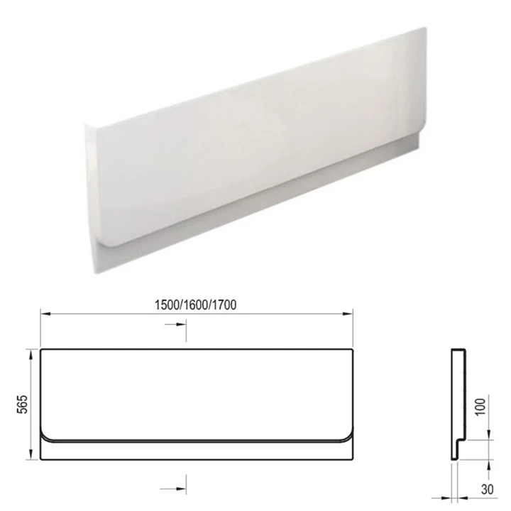 Ravak Akrilkád A előlap króm, 150 fehér CZ72100A00