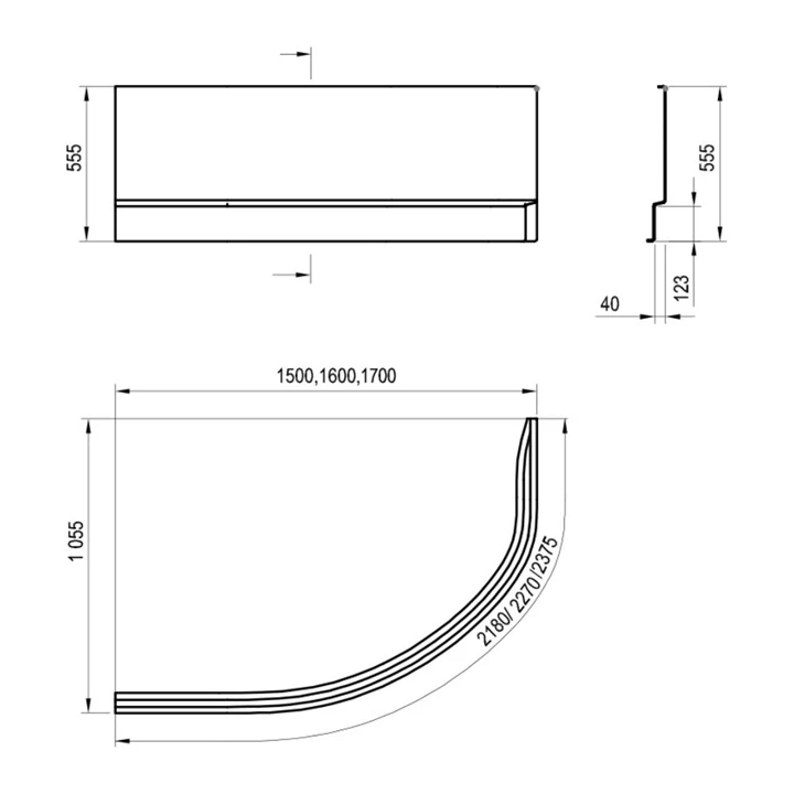 Ravak Akrilkád A előlap ROSA II L 170 cm N fehér CZ21200AN0 Ravak Akrilkád A előlap ROSA II L 170 cm N fehér CZ21200AN0