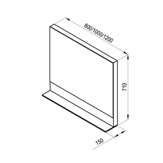Ravak Tükör Formy 800 fehér X000001044