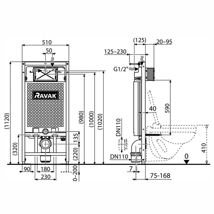 Ravak WC tartály talpazattal G II/1120 X01703 Ravak WC tartály talpazattal G II/1120 X01703