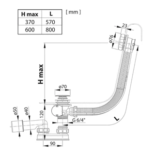 Ravak Kád le/túlfolyószett 800 Bowdenes fehér X01847