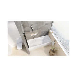 Ravak Pivot - Kádparaván, 800x1400 mm, fekete/tiszta üveg 79840300Z1