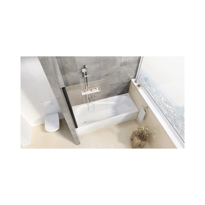 Ravak Pivot - Kádparaván, 800x1400 mm, fekete/tiszta üveg 79840300Z1