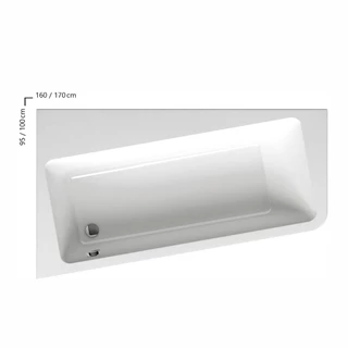 Ravak Akrilkád 10° 170x100 L fehér C811000000