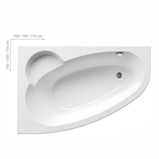 Ravak Akrilkád ASYMMETRIC 150x100 jobbos fehér C451000000 Ravak Akrilkád ASYMMETRIC 150x100 jobbos fehér C451000000