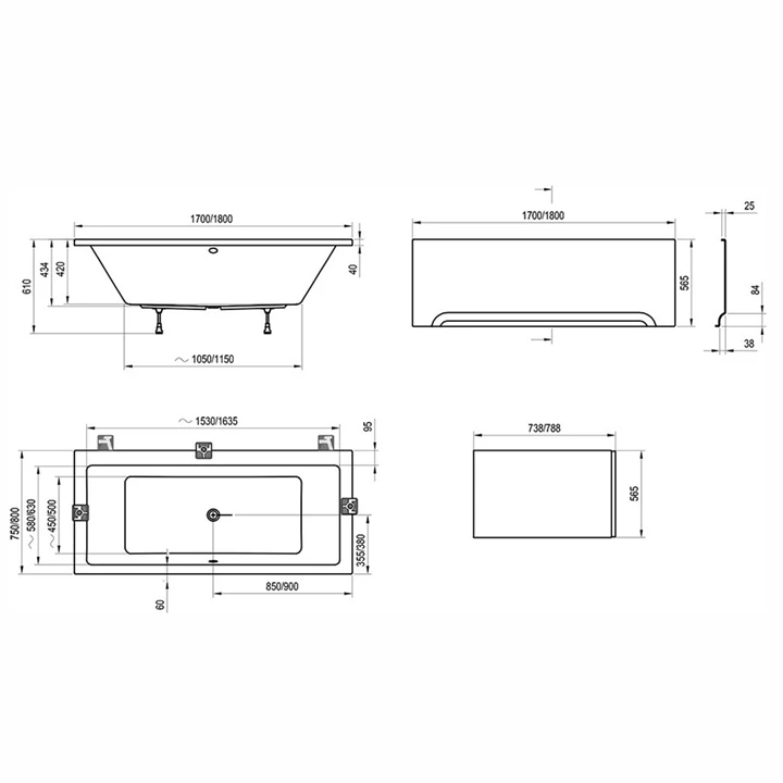 Ravak Akrilkád FORMY 01 180 x 80 fehér C881000000 Ravak Akrilkád FORMY 01 180 x 80 fehér C881000000