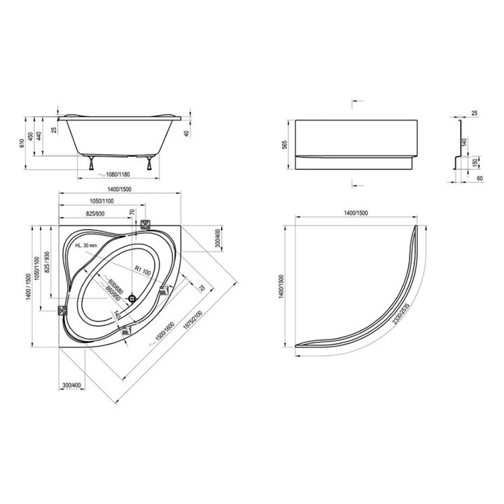 Ravak Akrilkád NEW DAY 140x140 fehér C651000000