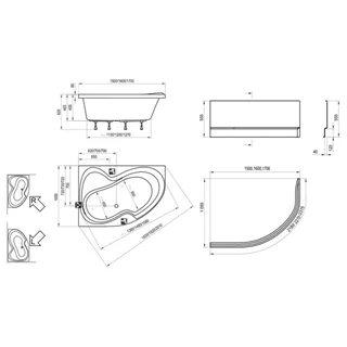 Ravak Akrilkád ROSA II 150x105 jobbos fehér CJ21000000 Ravak Akrilkád ROSA II 150x105 jobbos fehér CJ21000000