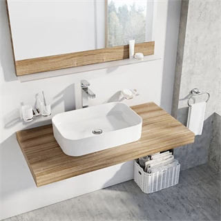 Ravak Mosdó Ceramic 550 R Slim, kerámia, fehér XJX01155002 Ravak Mosdó Ceramic 550 R Slim, kerámia, fehér XJX01155002