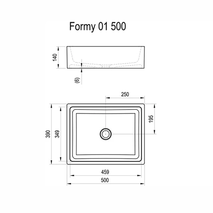 Ravak Mosdó FORMY 01 500 D fehér túlfolyó nélkül XJL01250000 Ravak Mosdó FORMY 01 500 D fehér túlfolyó nélkül XJL01250000