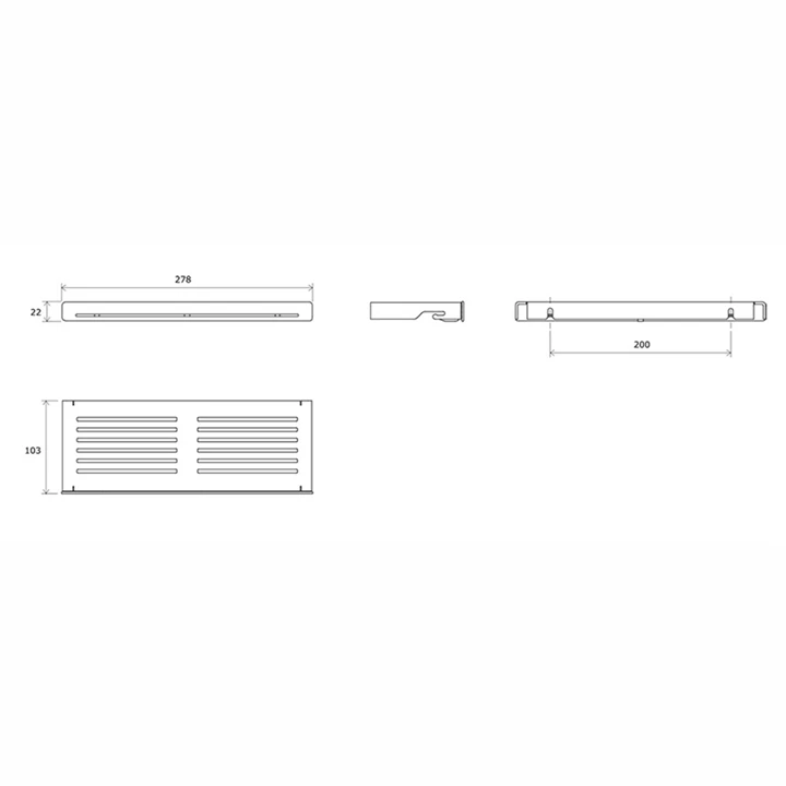 Ravak Polc Slim S, fekete / króm X07P575