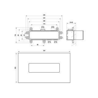 Ravak R-box 07D.50 R-box Horizontal alaptest a falba süllyesztett csaptelepekhez X070233