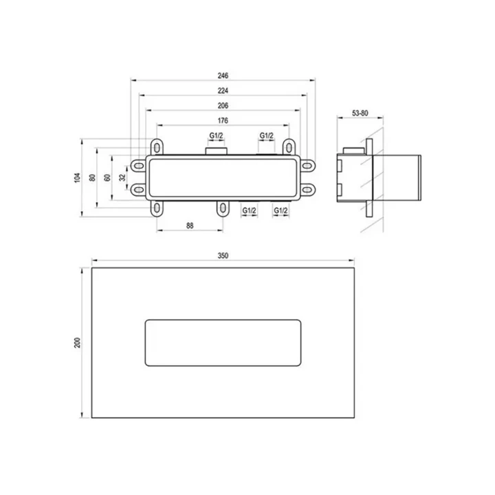 Ravak R-box 07D.50 R-box Horizontal alaptest a falba süllyesztett csaptelepekhez X070233