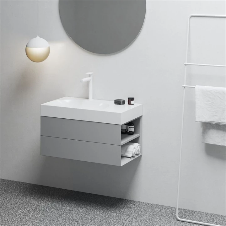 Ravak SD Lite 80 B/J fürdőszobai szekrény mosdó, smoke grey, jobbos X000001889