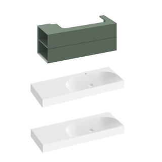 Ravak SD Lite 120 B/J fürdőszobai szekrény mosdó, grey green, balos X000001882