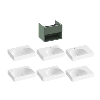 Ravak SD Lite 60 fürdőszobai szekrény mosdó, grey green X000001858