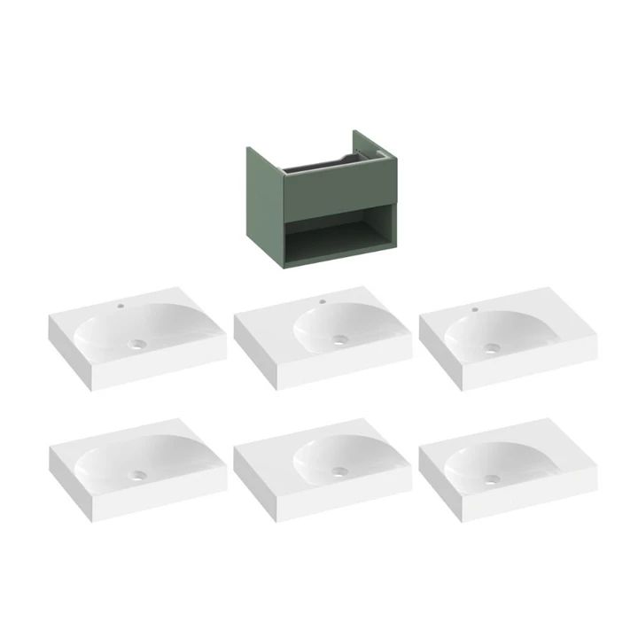 Ravak SD Lite 60 fürdőszobai szekrény mosdó, grey green X000001858