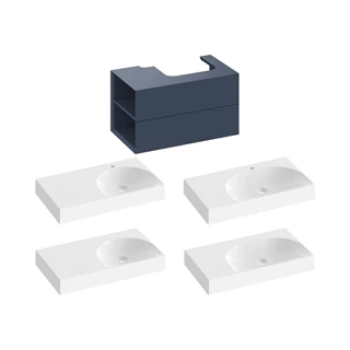 Ravak SD Lite 80 B/J fürdőszobai szekrény mosdó, deepsea blue, balos X000001875