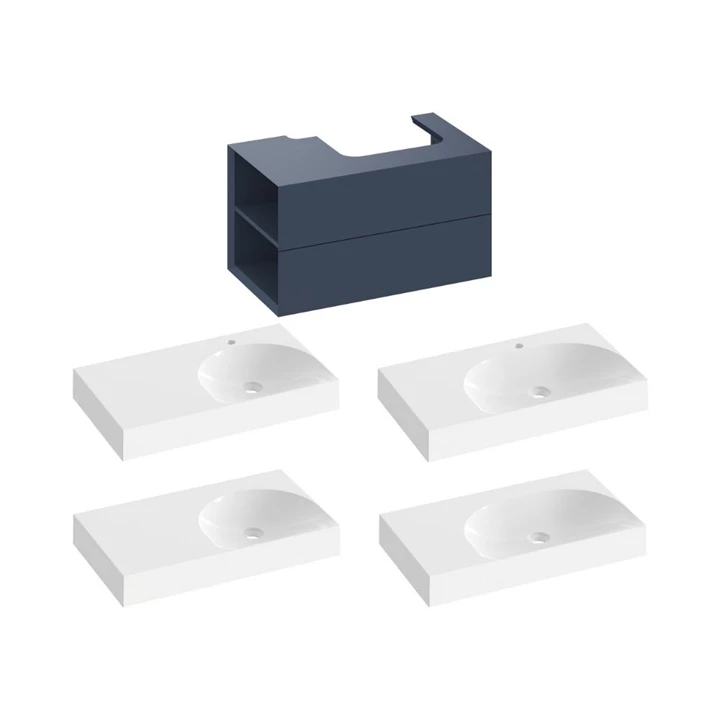 Ravak SD Lite 80 B/J fürdőszobai szekrény mosdó, deepsea blue, balos X000001875