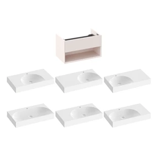 Ravak SD Lite 80 fürdőszobai szekrény mosdó, alabaster pink X000001866