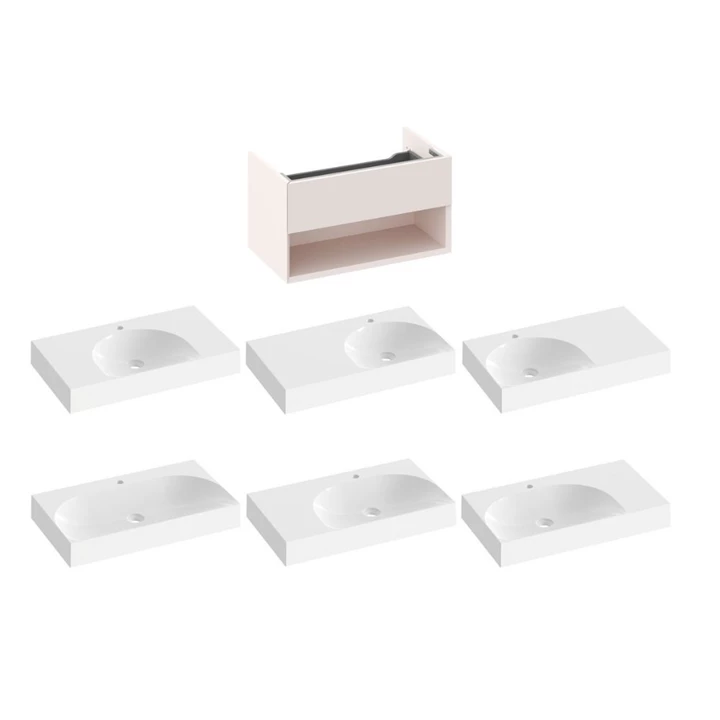 Ravak SD Lite 80 fürdőszobai szekrény mosdó, alabaster pink X000001866