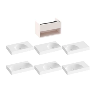 Ravak SD Lite 80 fürdőszobai szekrény mosdó, alabaster pink X000001866