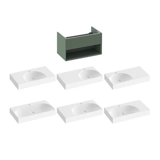 Ravak SD Lite 80 fürdőszobai szekrény mosdó, grey green X000001864