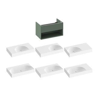 Ravak SD Lite 80 fürdőszobai szekrény mosdó, grey green X000001864