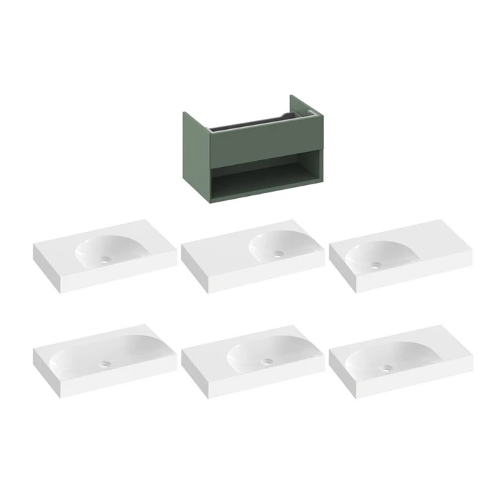 Ravak SD Lite 80 fürdőszobai szekrény mosdó, grey green X000001864