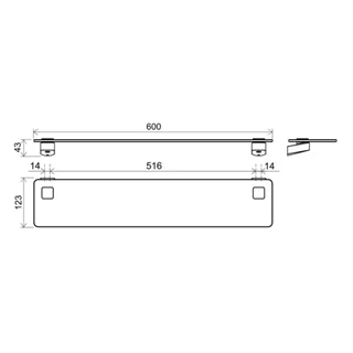 Ravak TD 500 Üvegpolc X07P332