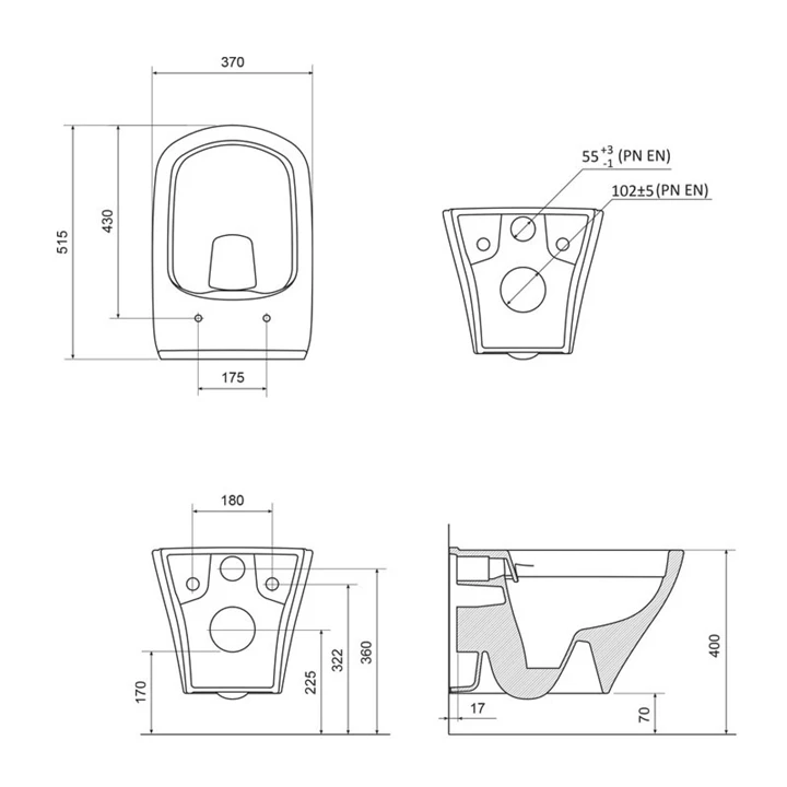 Ravak WC Classic RimOff hangwall, fehér X01671